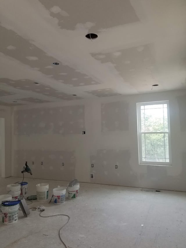 Drywall with window framing